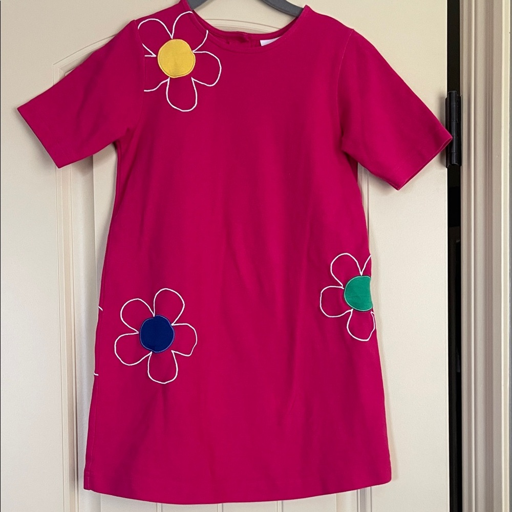 Florence Eiseman Pink Dress with Colorful Floral Accents